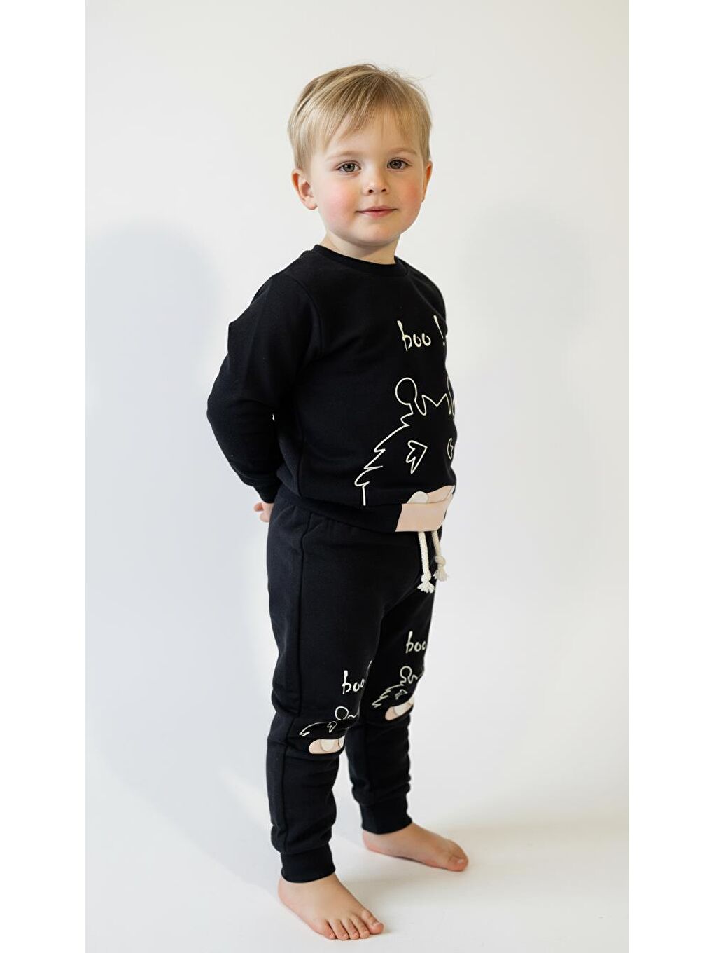 Siyah Figür Baskılı 2 Li Takım-3