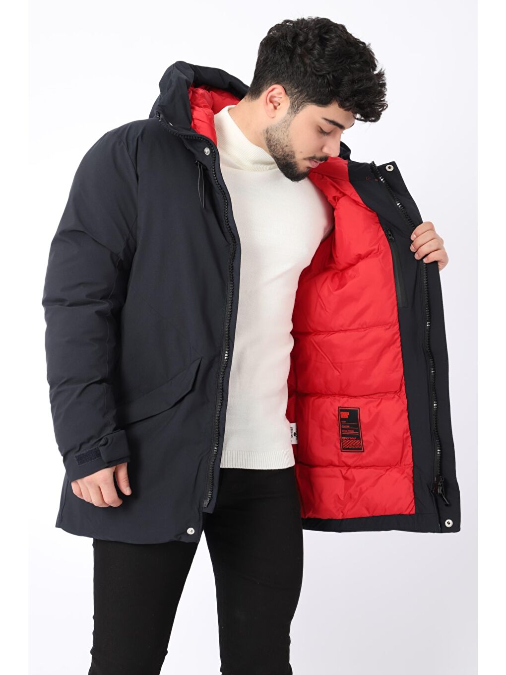 Mavi Kapüşonlu Mont Kaban NR 405-2