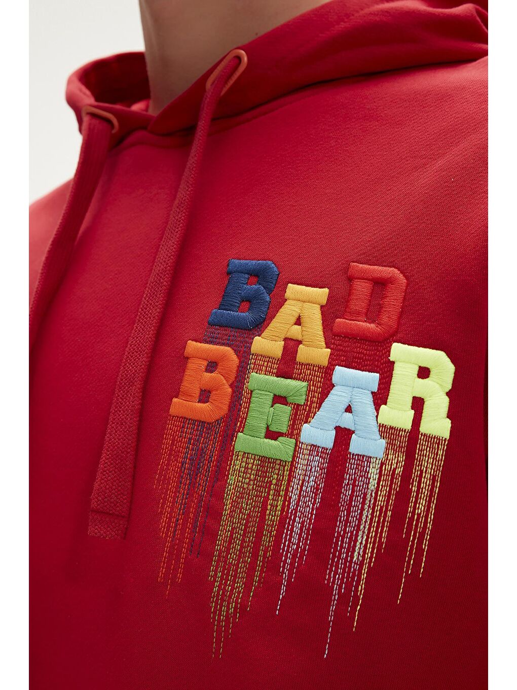 Bad Bear Kırmızı Rainbow Hoodie Crimson Red Kırmızı Kapüşonlu Erkek Sweatshirt - 2