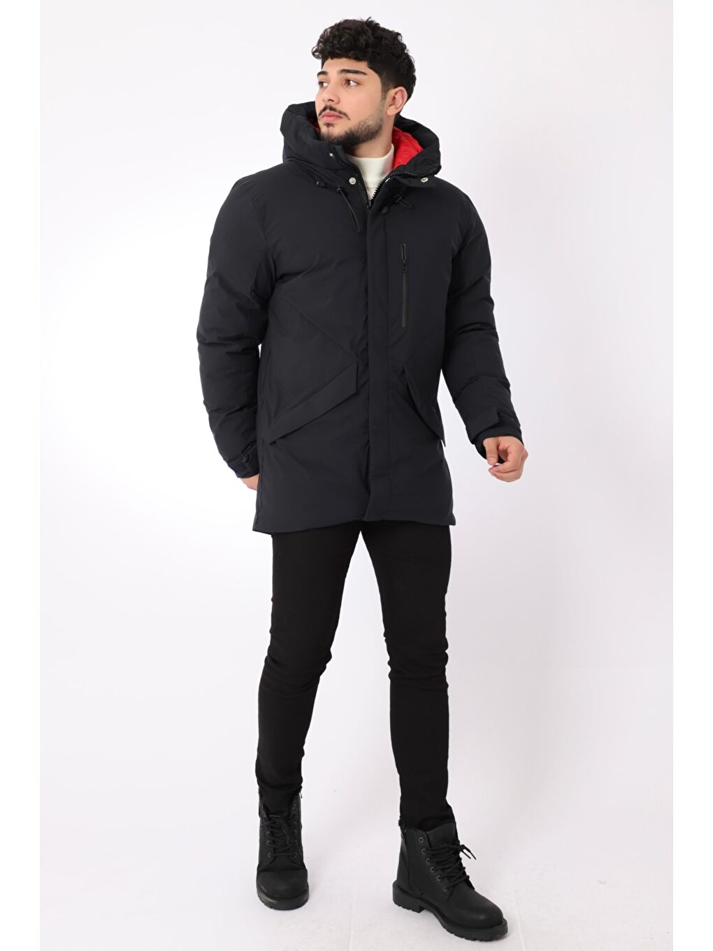 Mavi Kapüşonlu Mont Kaban NR 405-3