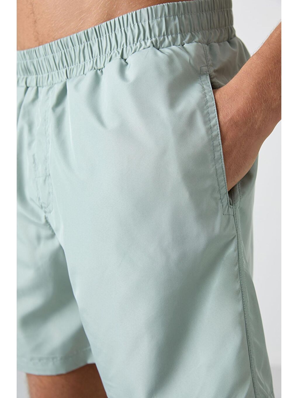 Bej Taş Hızlı Kuruyan Standart Fit Erkek Deniz Şortu - 81237-1