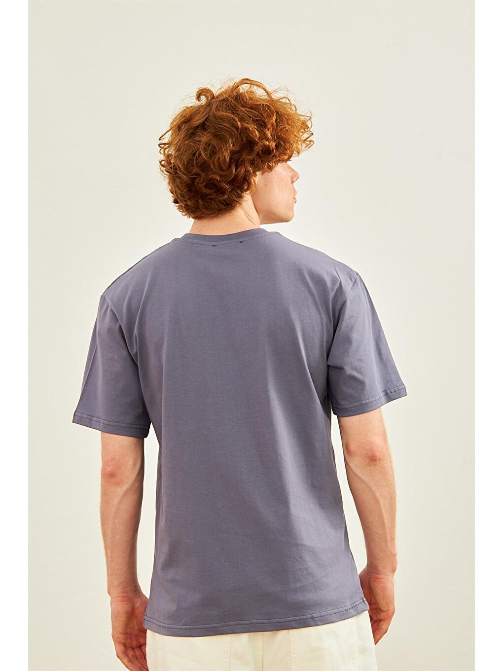 Erkek Ayıcık Baskılı Oversize Tişört Antrasit-5