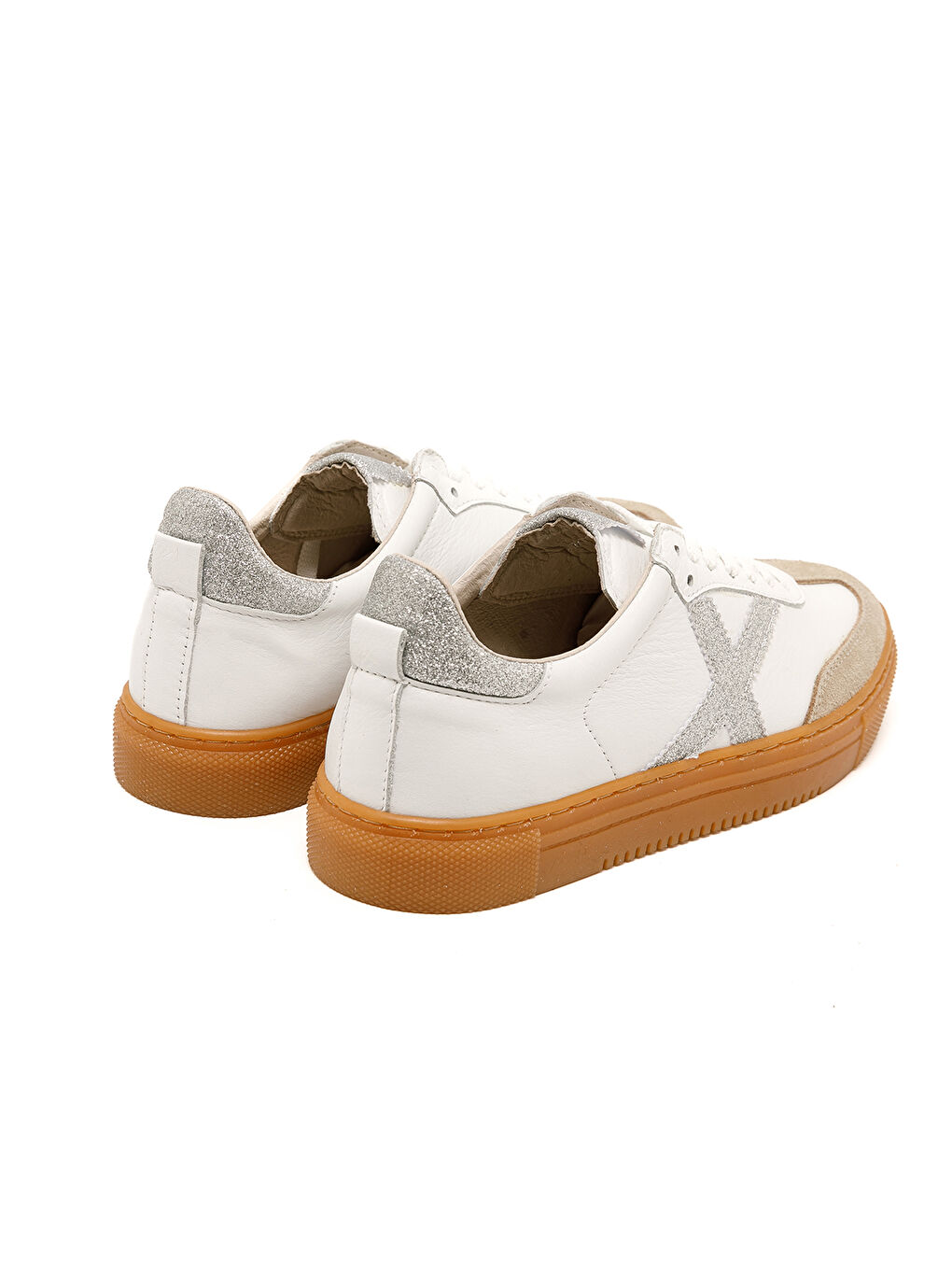 Kadın Sneaker ( Günlük) MAR-25Y-192-3030 Bej Süet-Beyaz Cilt-Silver Sim-4