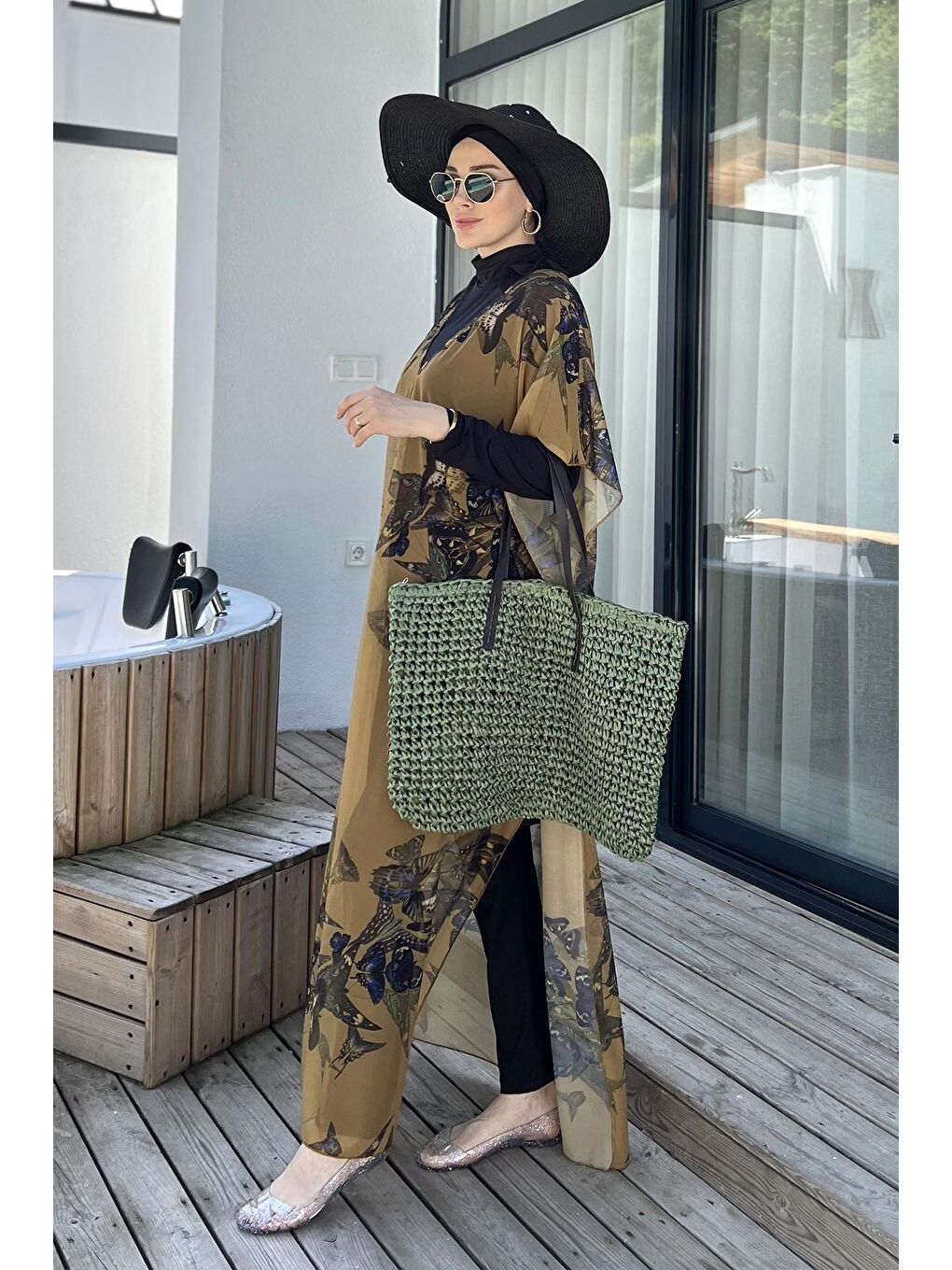 Hasır Plaj Çantası 011 Haki-3