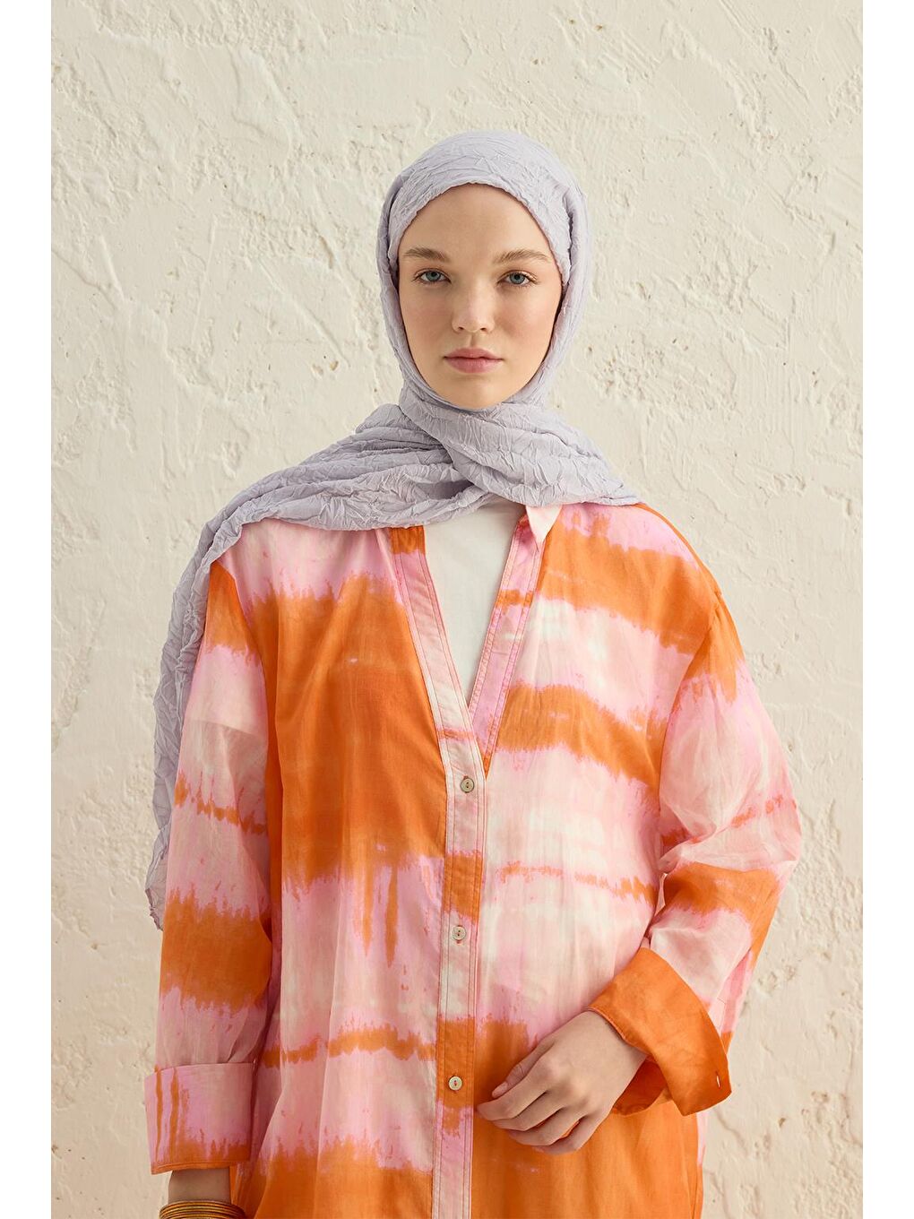 Gri Vual Kraş Şal Gümüş-1