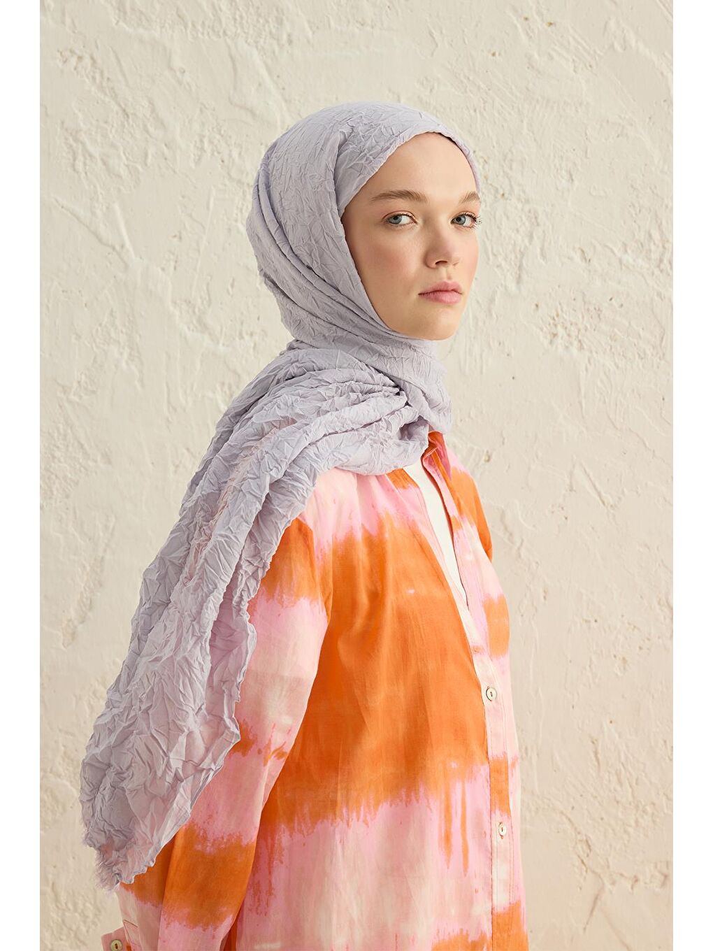 Gri Vual Kraş Şal Gümüş-2