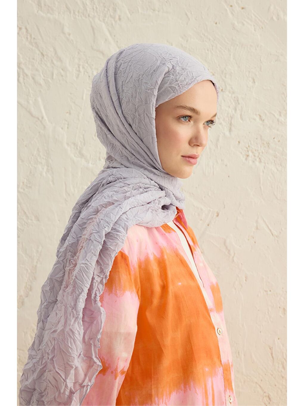Gri Vual Kraş Şal Gümüş-3