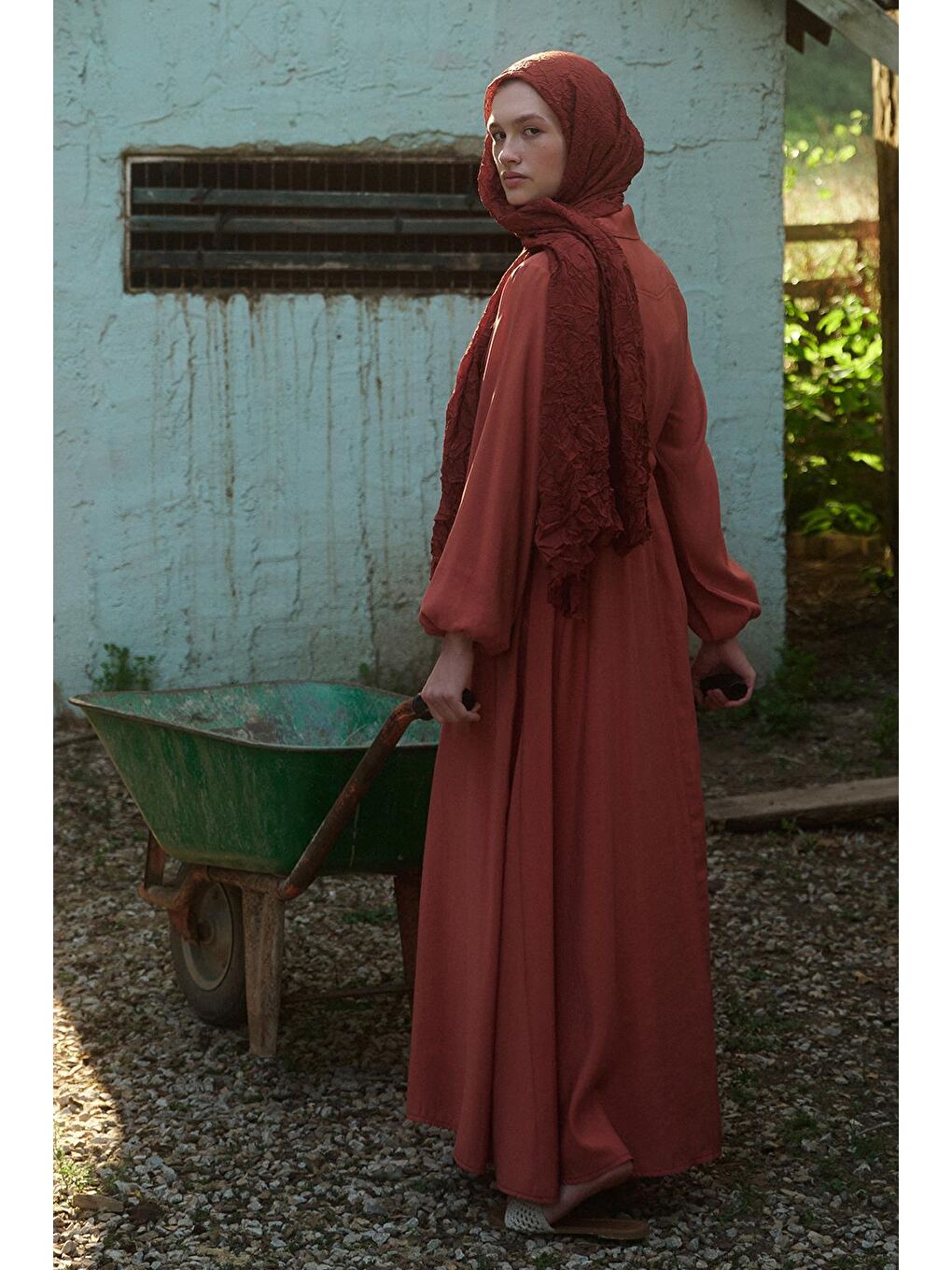 Kahverengi Vual Kraş Şal Kiremit-6