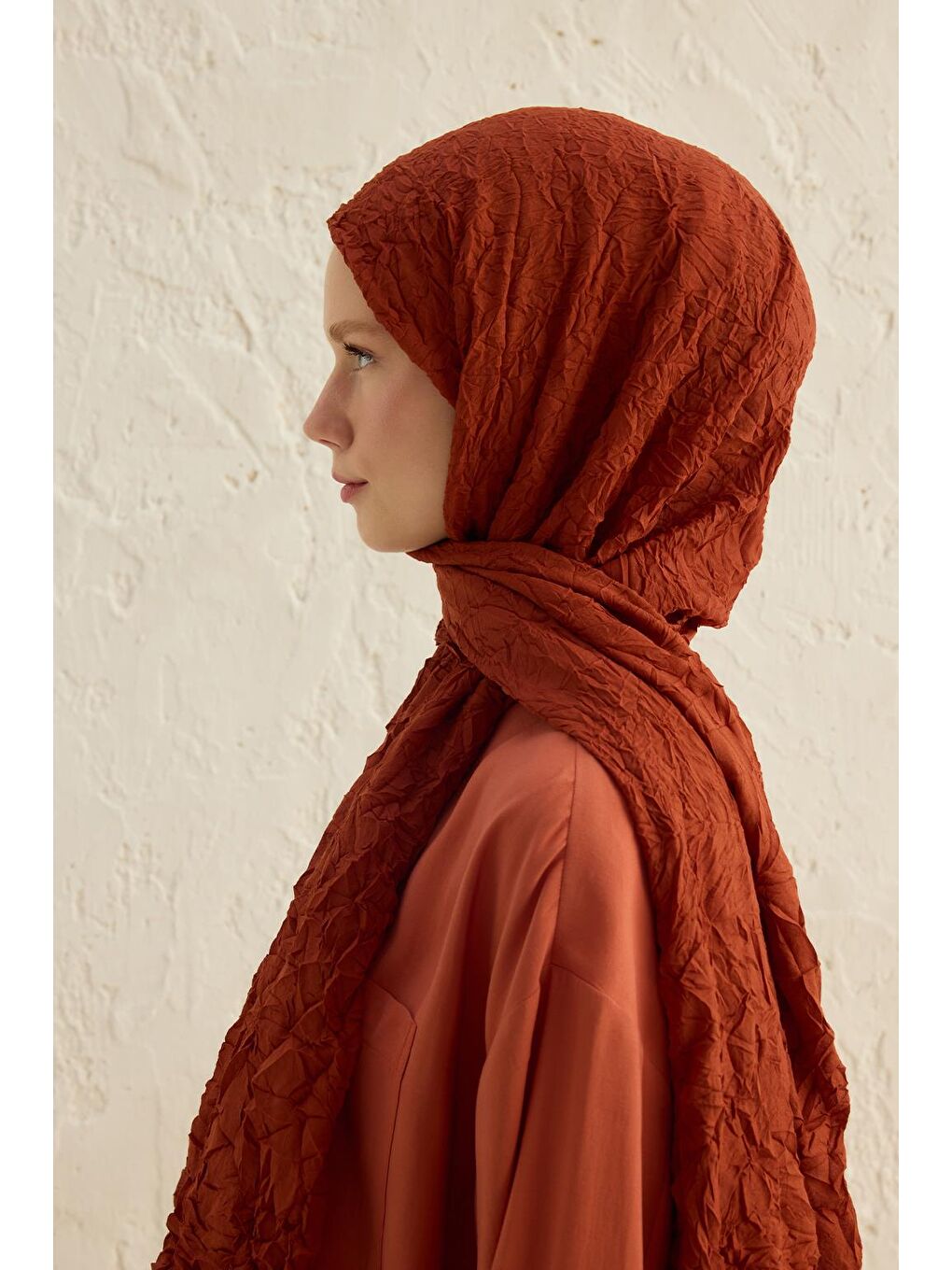 Kahverengi Vual Kraş Şal Kiremit-7