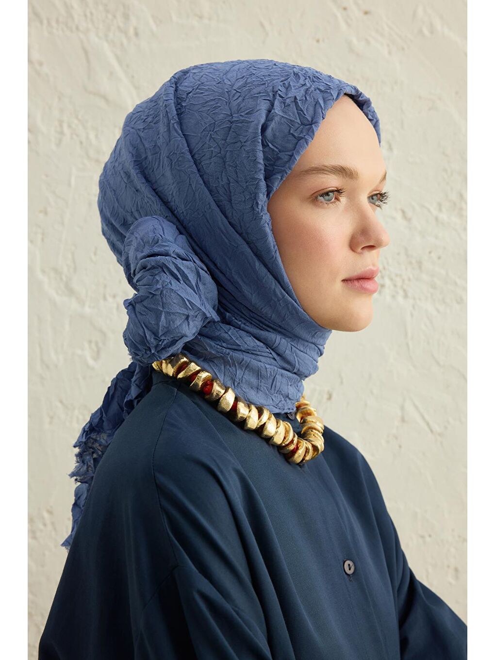 Vual Kraş Şal Gök Mavi-1