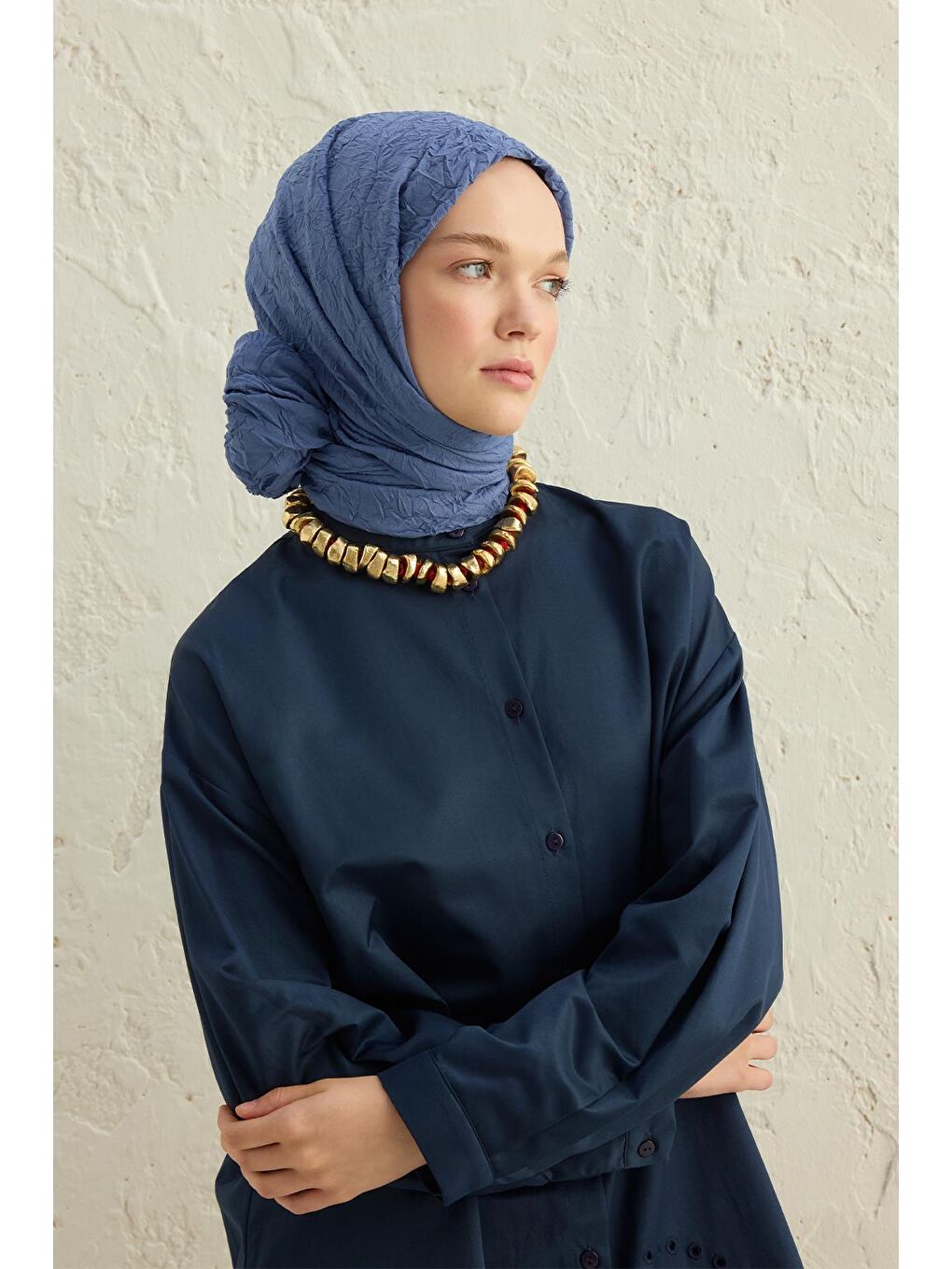 Vual Kraş Şal Gök Mavi-2