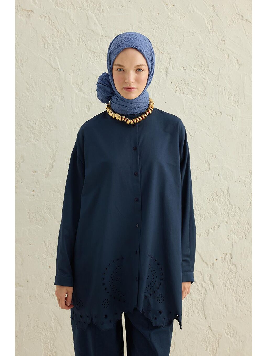Vual Kraş Şal Gök Mavi-3