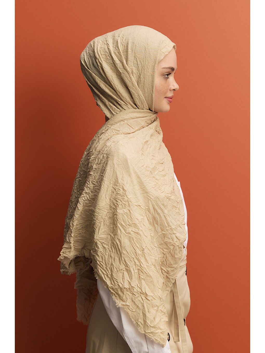 Bej Vual Kraş Şal Deve Tüyü-2