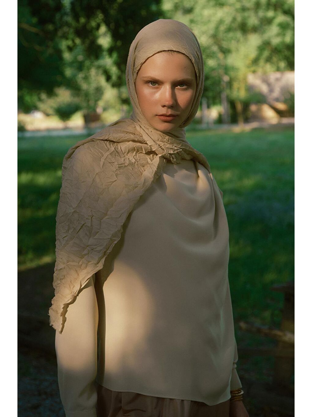 Bej Vual Kraş Şal Deve Tüyü-4