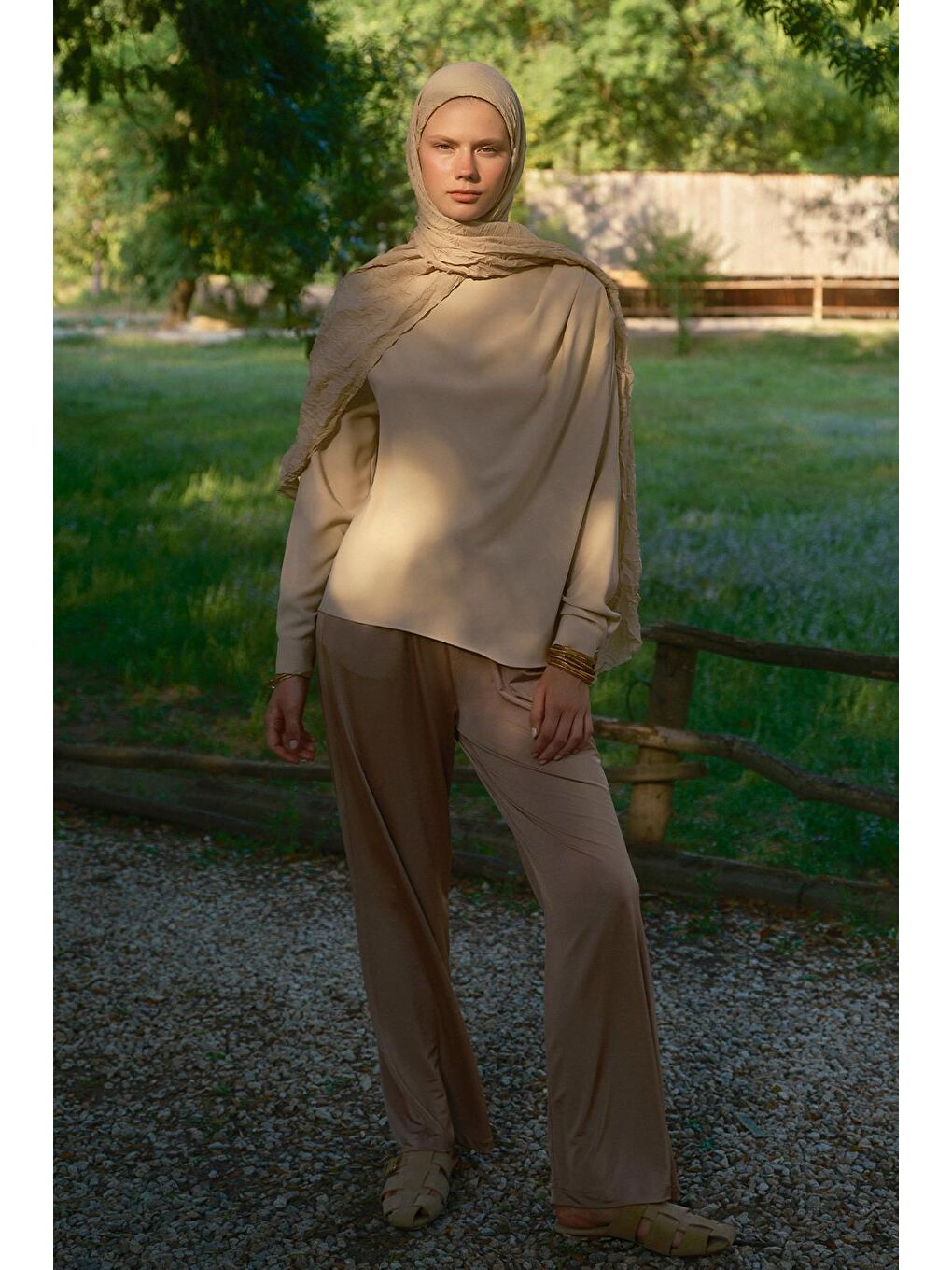 Bej Vual Kraş Şal Deve Tüyü-5