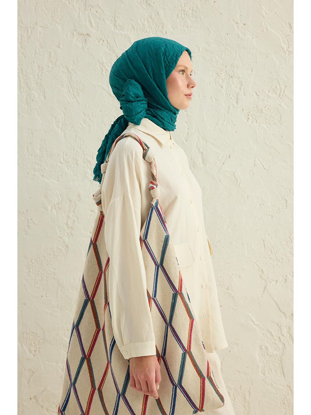 Vual Kraş Şal Zümrüt Yeşili-3