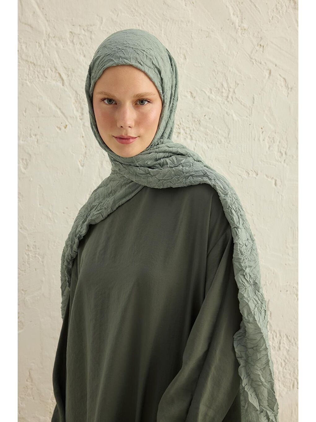 Vual Kraş Şal Pastel Yeşil-2