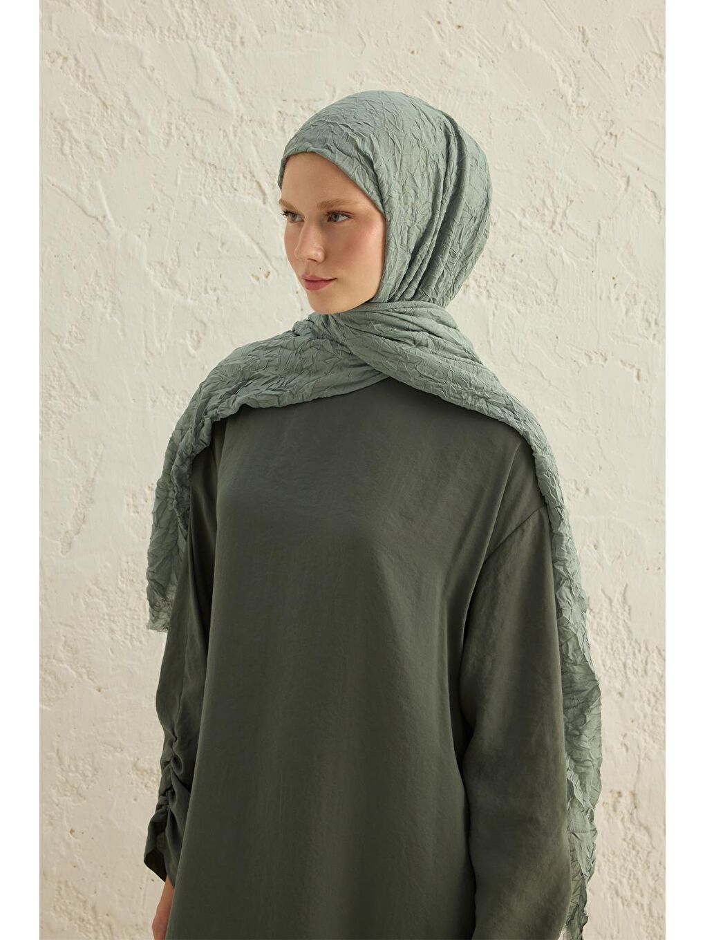 Vual Kraş Şal Pastel Yeşil-3