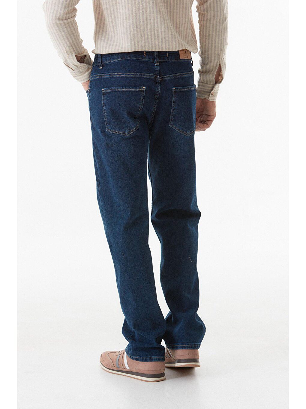 İndigo Fermuarlı Jean Pantolon-4