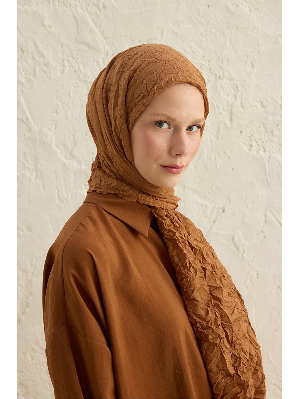 Kahverengi Vual Kraş Şal Kil-1