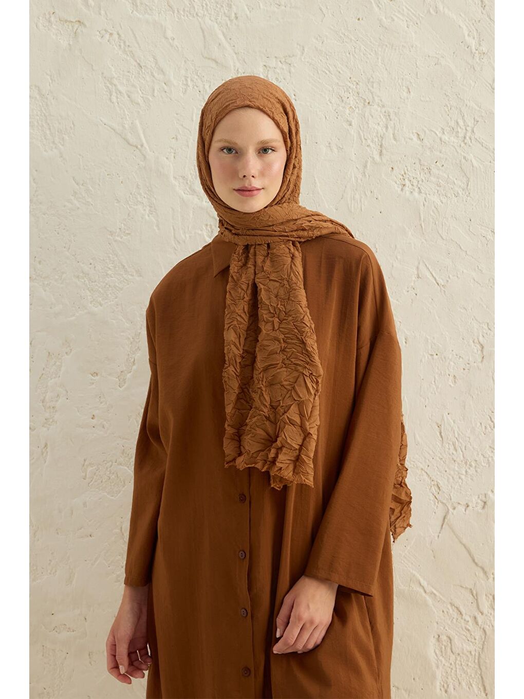 Kahverengi Vual Kraş Şal Kil-2
