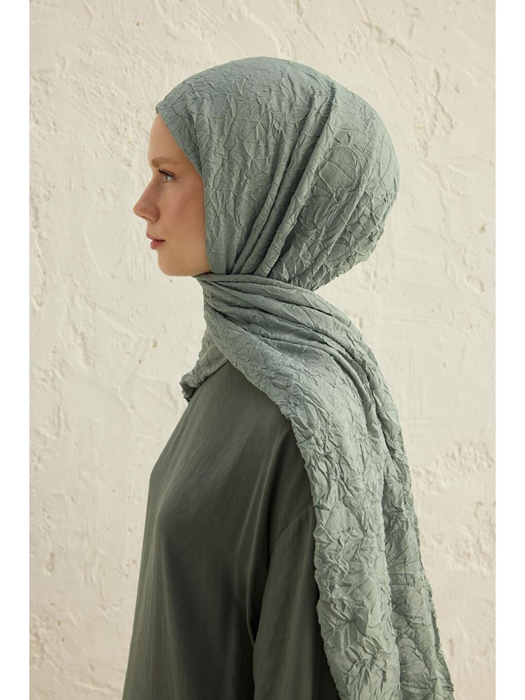 Vual Kraş Şal Pastel Yeşil-8