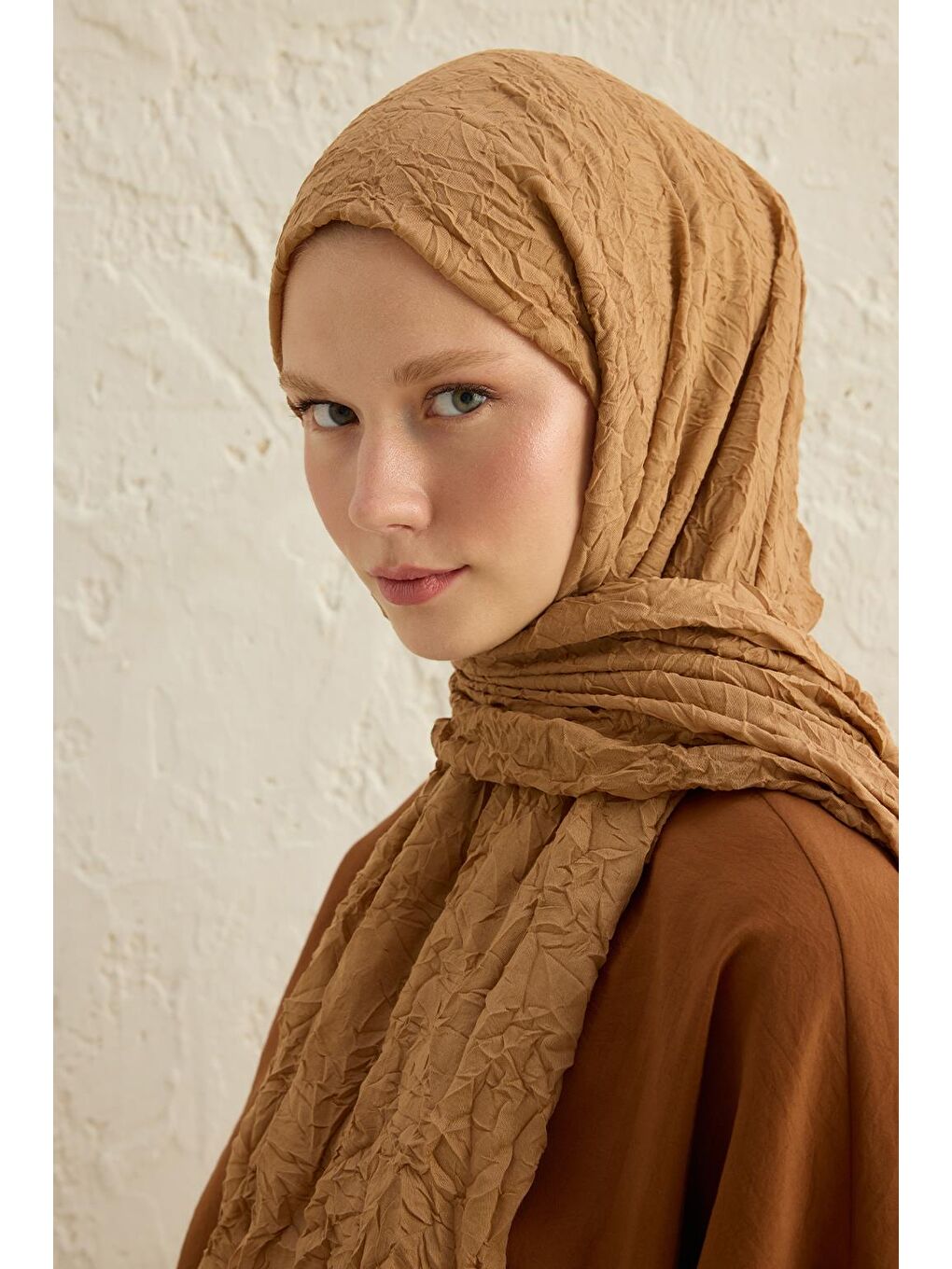 Bej Vual Kraş Şal Badem-1