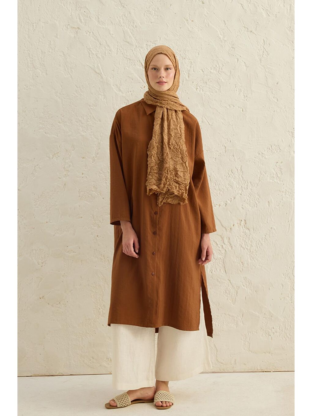 Bej Vual Kraş Şal Badem-4