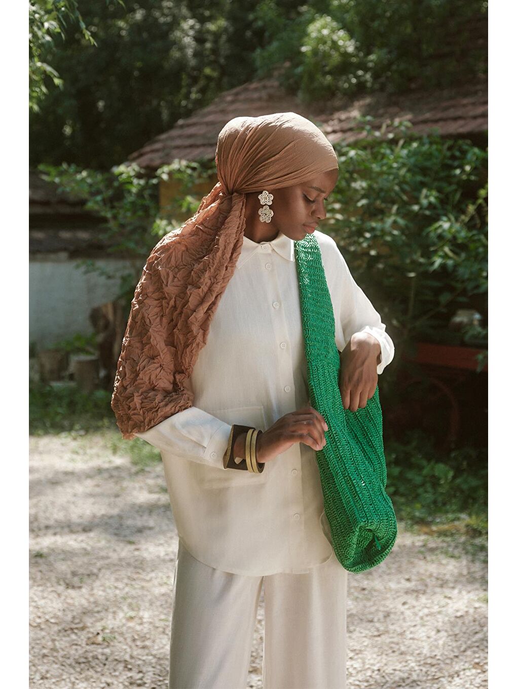 Bej Vual Kraş Şal Badem-5