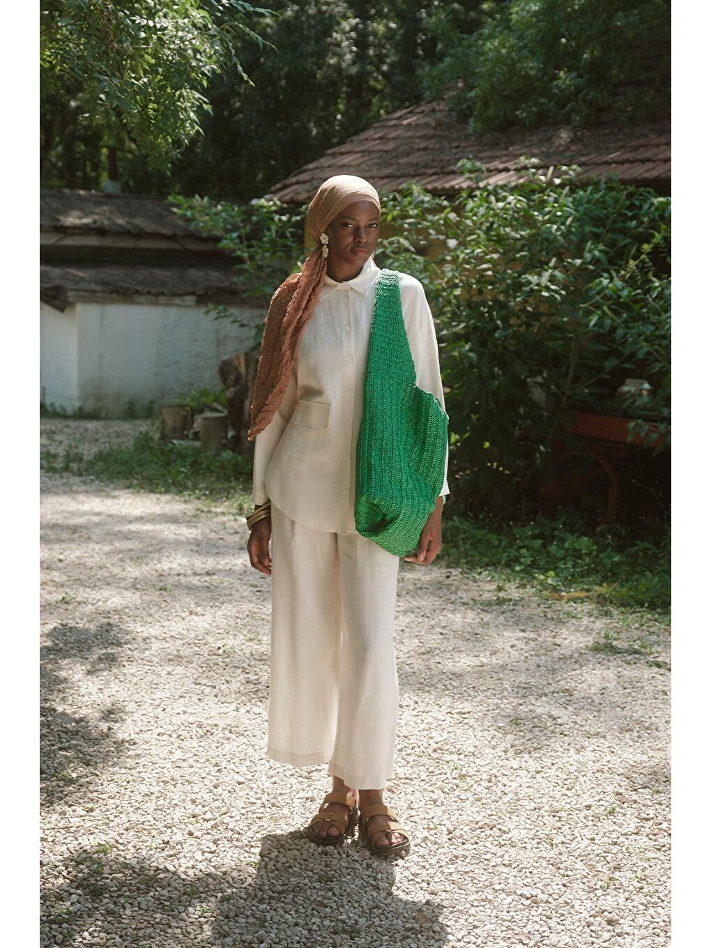 Bej Vual Kraş Şal Badem-6