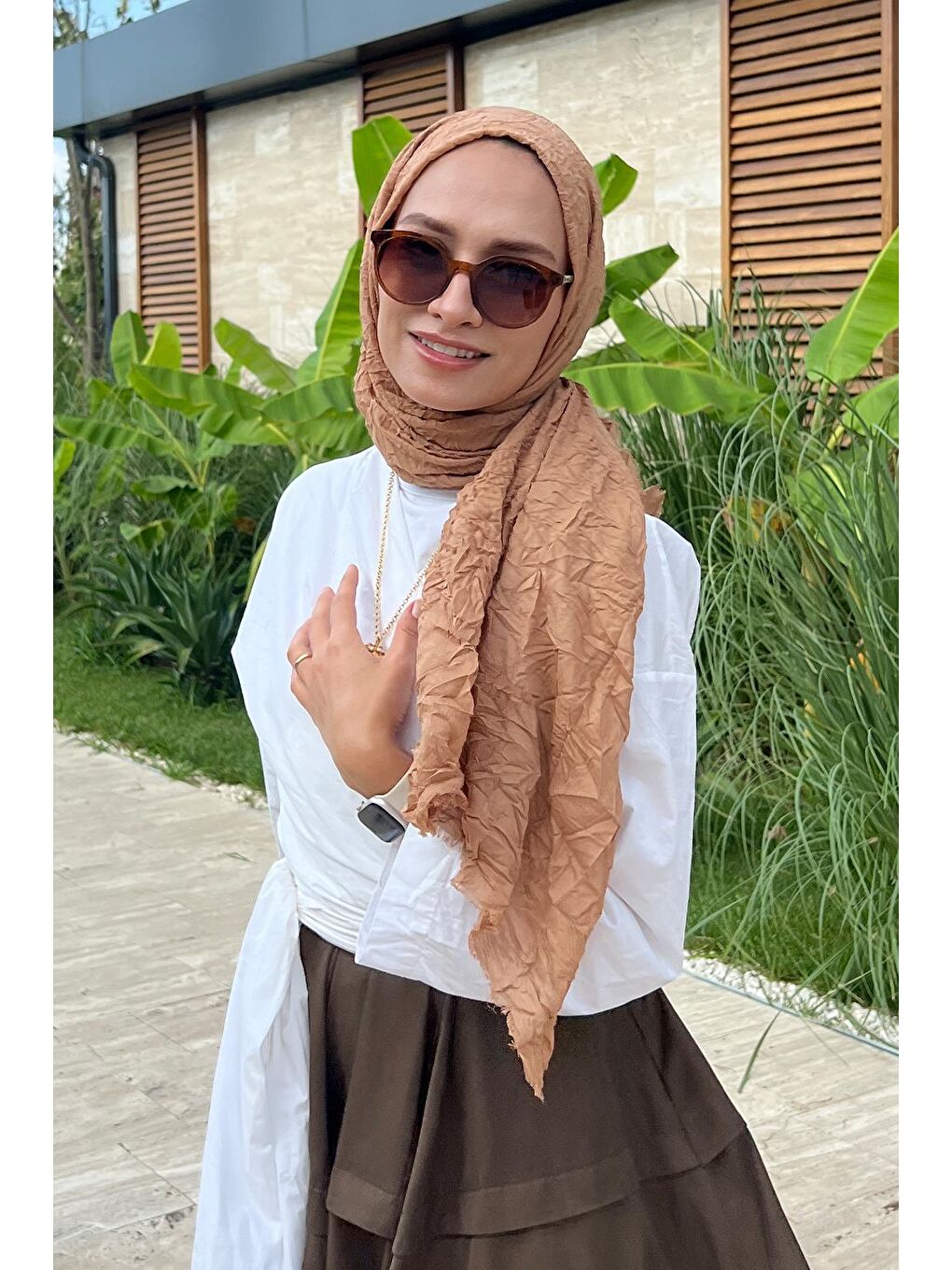 Bej Vual Kraş Şal Badem-7