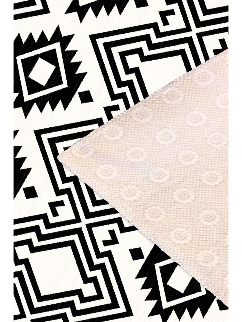 Siyah Dekoratif Özel Tasarım Modern Halısı 60x100 cm-3