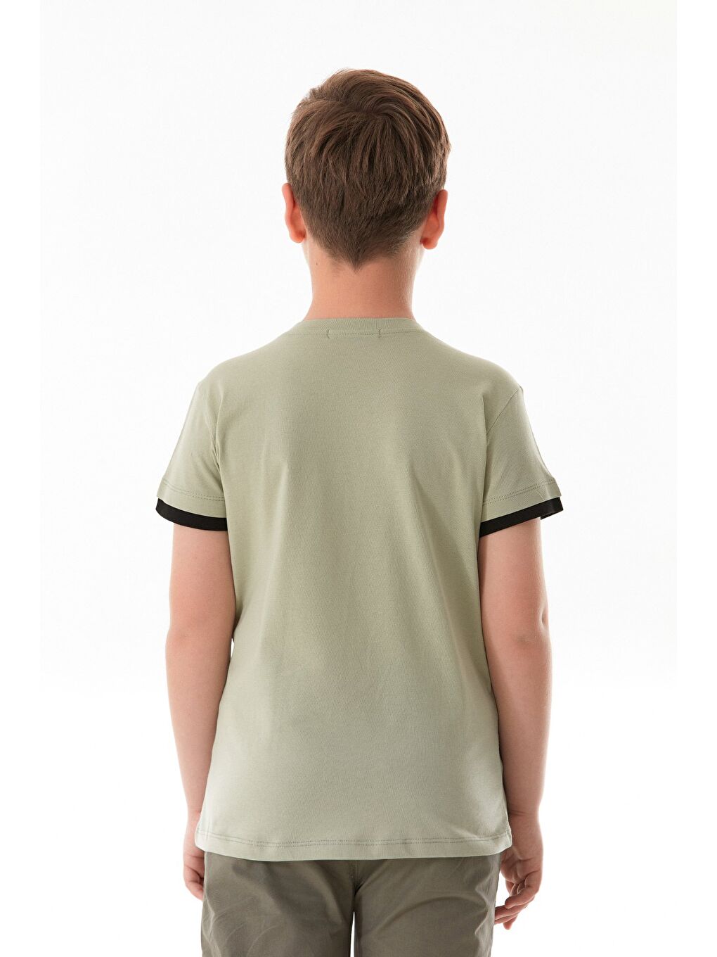 Haki %100 Pamuk Armalı Erkek Çocuk Tişört-2