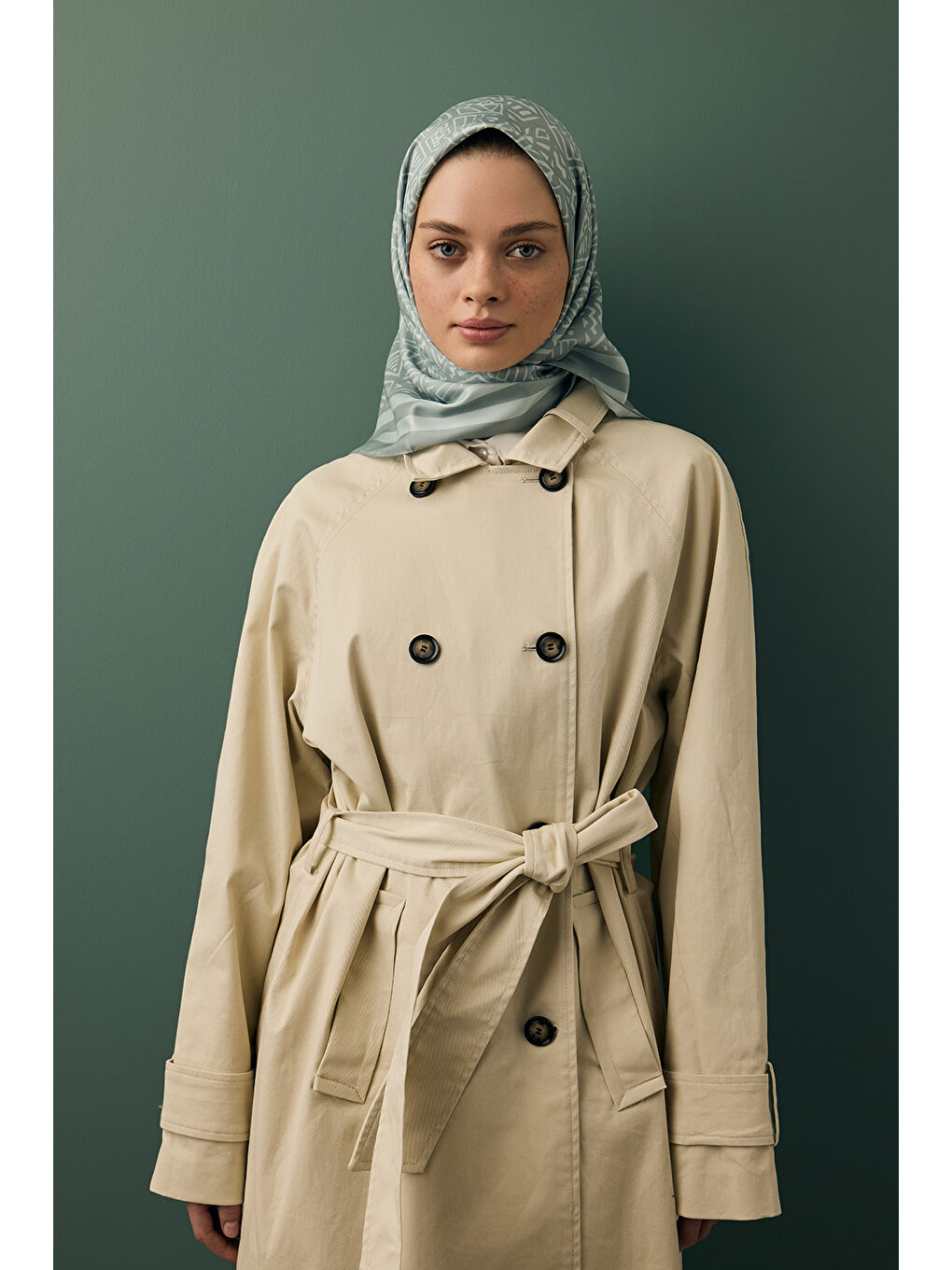 Turkuaz Twill İpek Eşarp Tina Su Yeşili-1