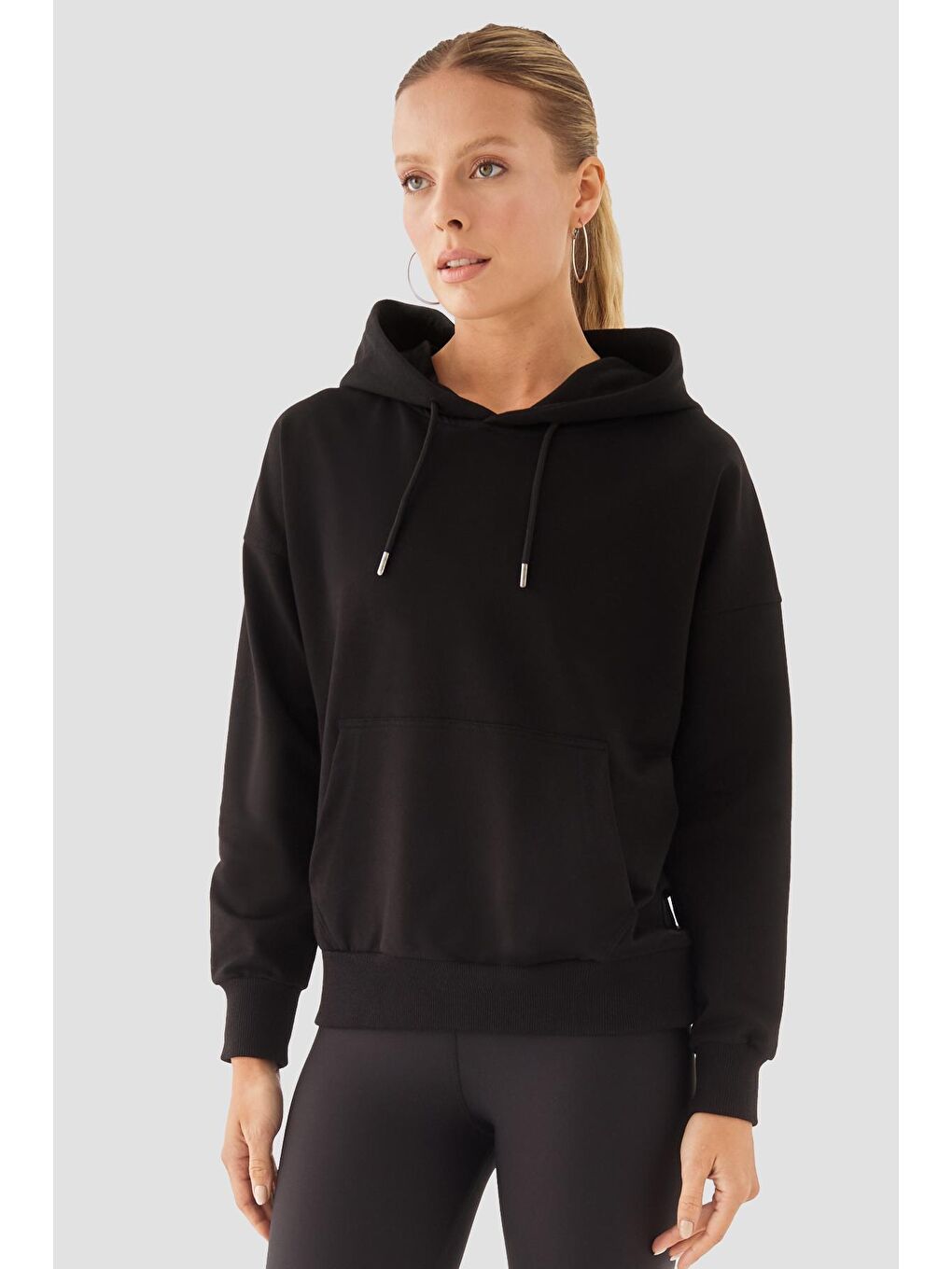 Fiona Oversize Cepli Siyah Hoodie