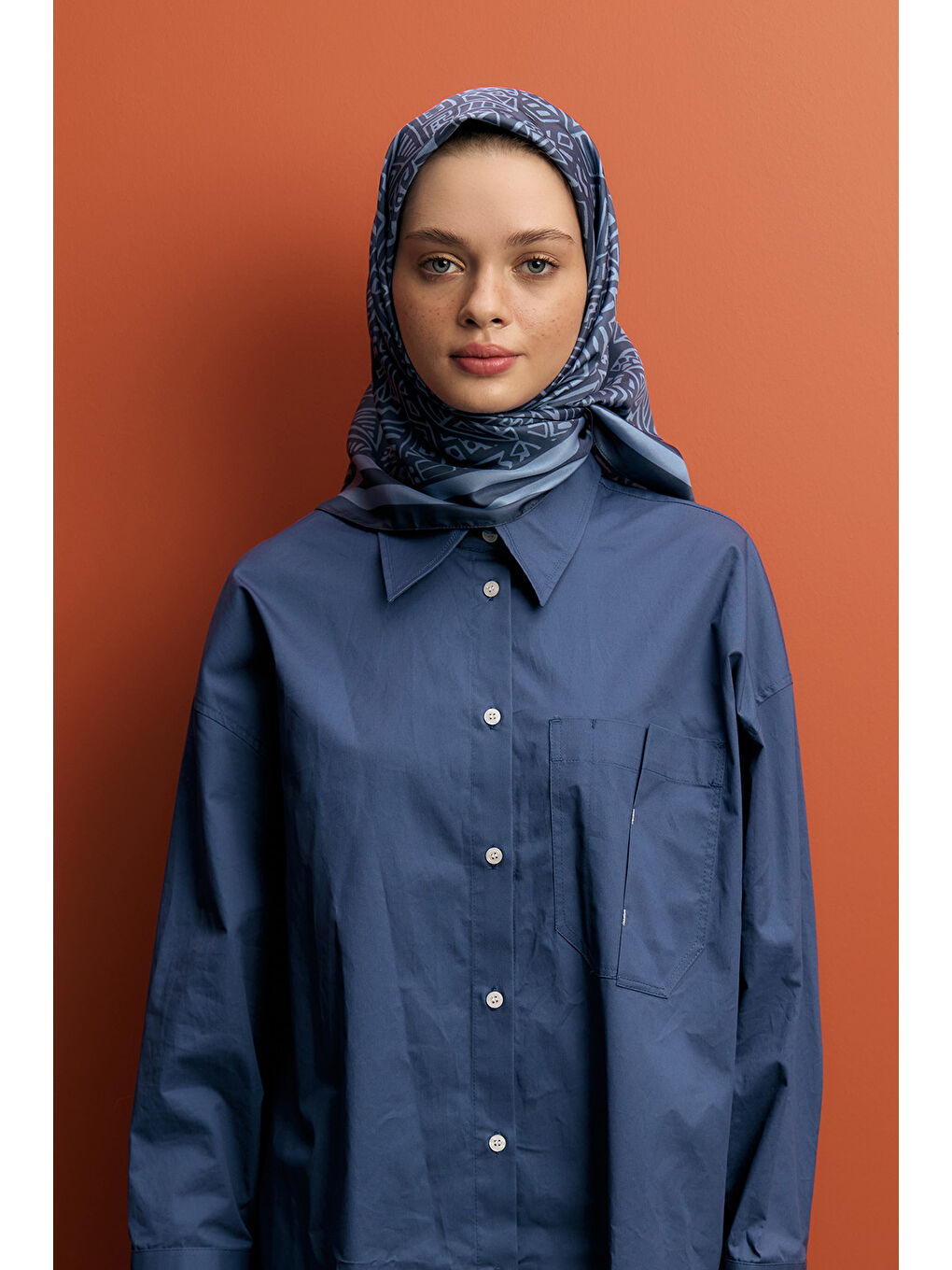 Twill İpek Eşarp Tina İndigo-2