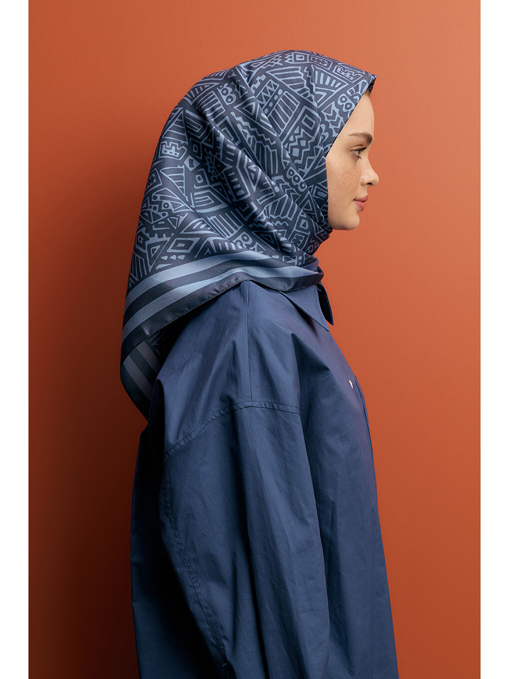 Twill İpek Eşarp Tina İndigo-4