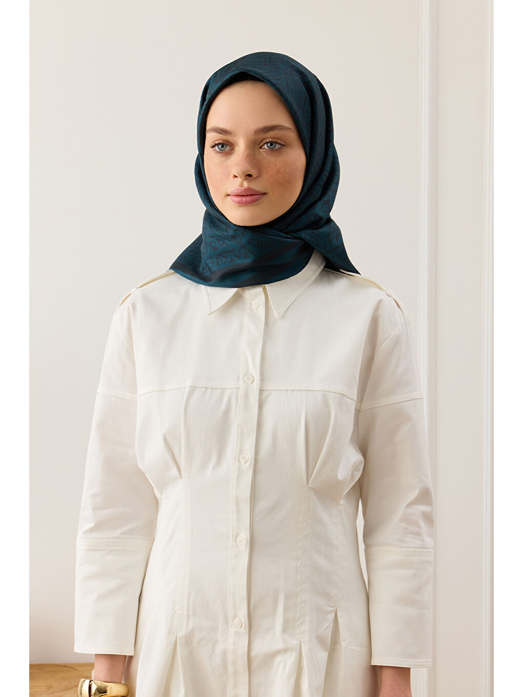 Twill İpek Eşarp Tina Petrol Yeşili-2