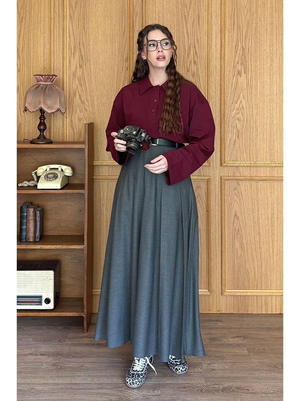 Bordo Süprem Yakalı Body-1