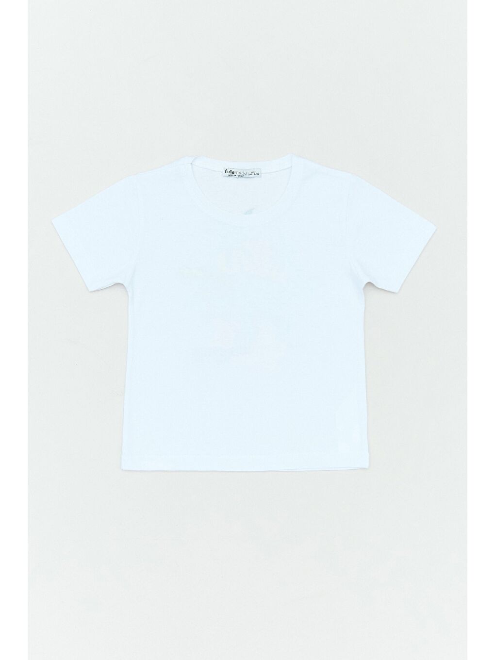 Beyaz %100 Pamuk Arkası Dinozor Baskılı Erkek Çocuk Tişört