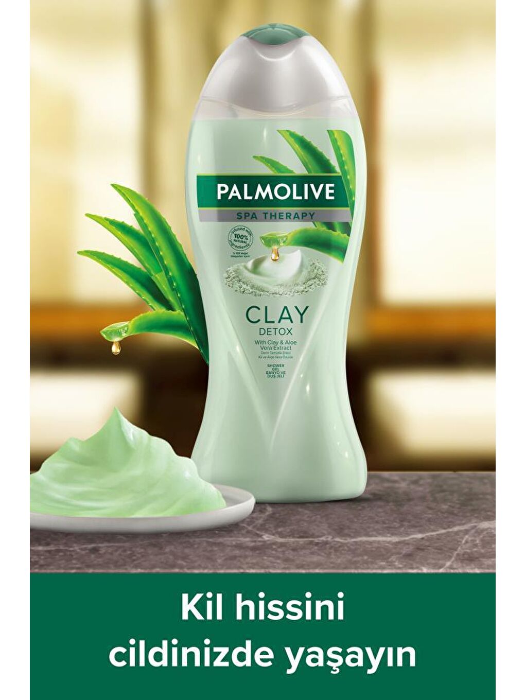 Palmolive Yeşil Spa Therapy Clay Detox Banyo ve Duş Jeli 500 ml x 2 Adet + Duş Lifi Hediye - 1