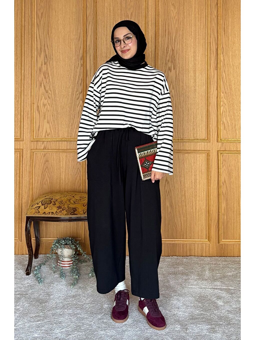 Siyah Çizgili Body-1