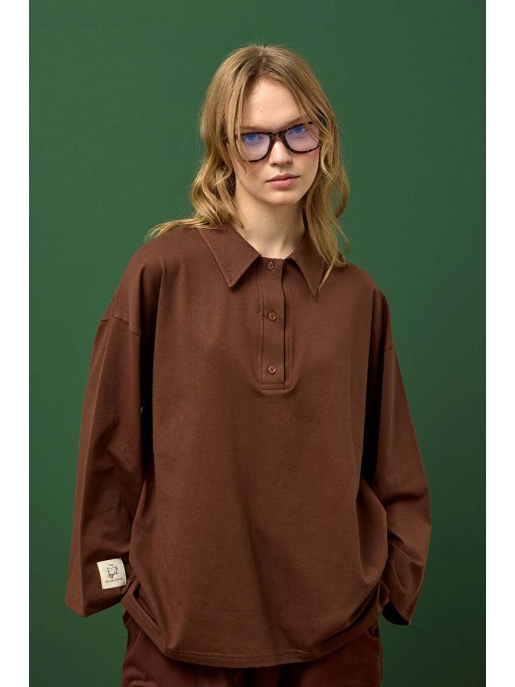 Kahverengi Çikolata Süprem Yakalı Body