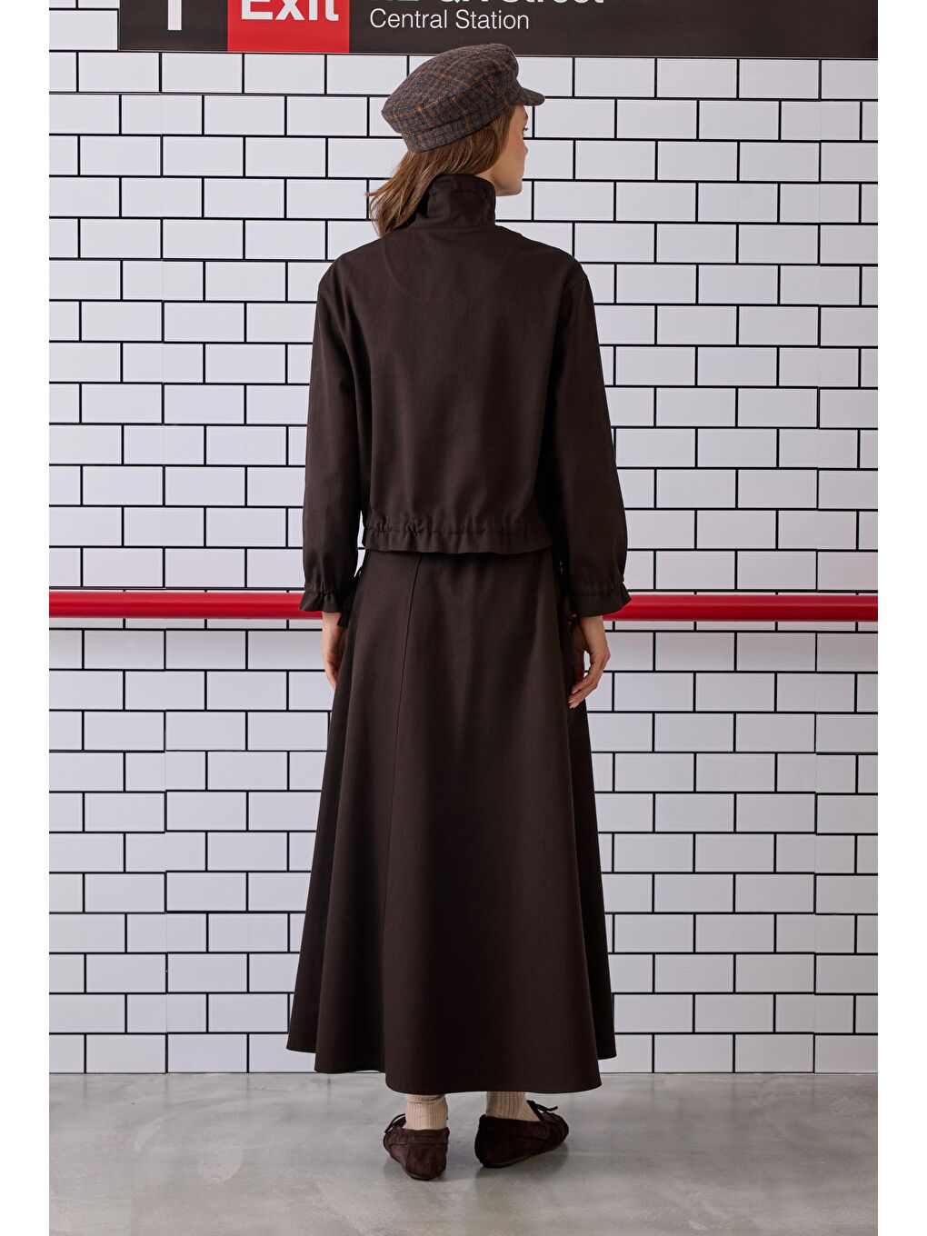 Kahverengi Bağcıklı Helen Ceket Acı Kahve-4