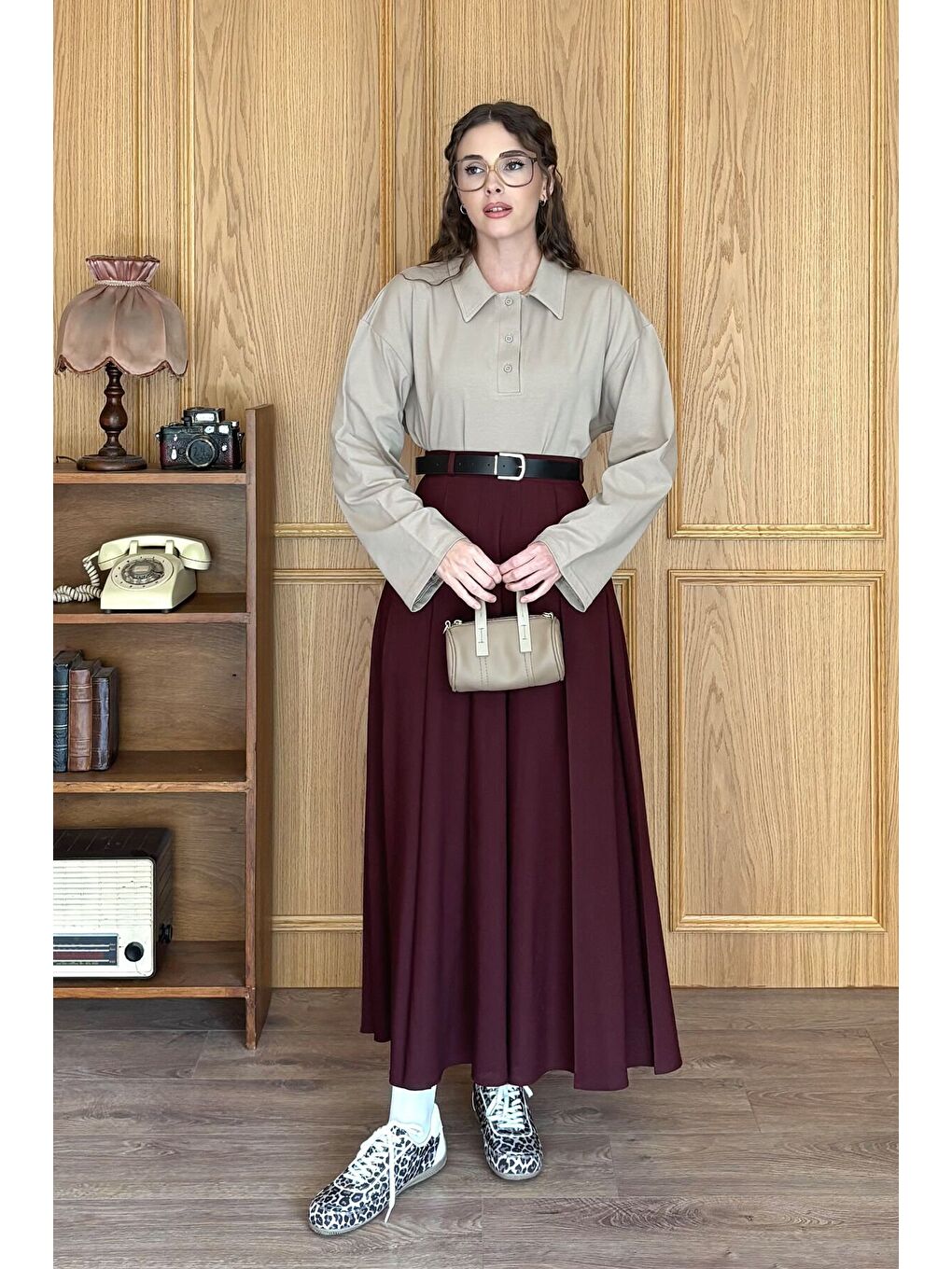 Bej Taş Süprem Yakalı Body-2