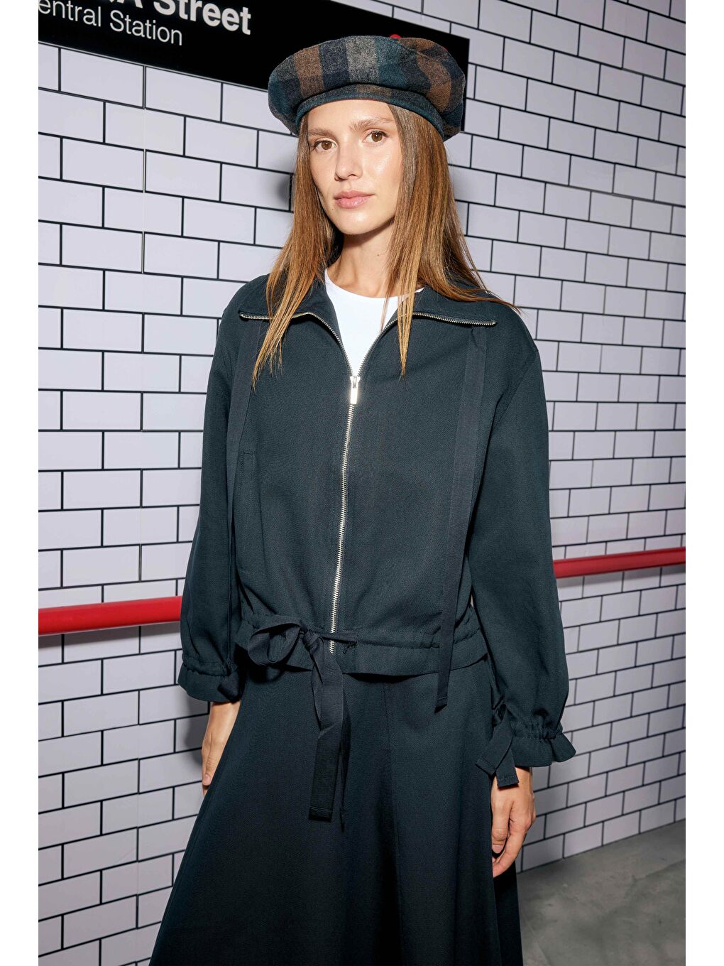 Bağcıklı Helen Ceket Lacivert