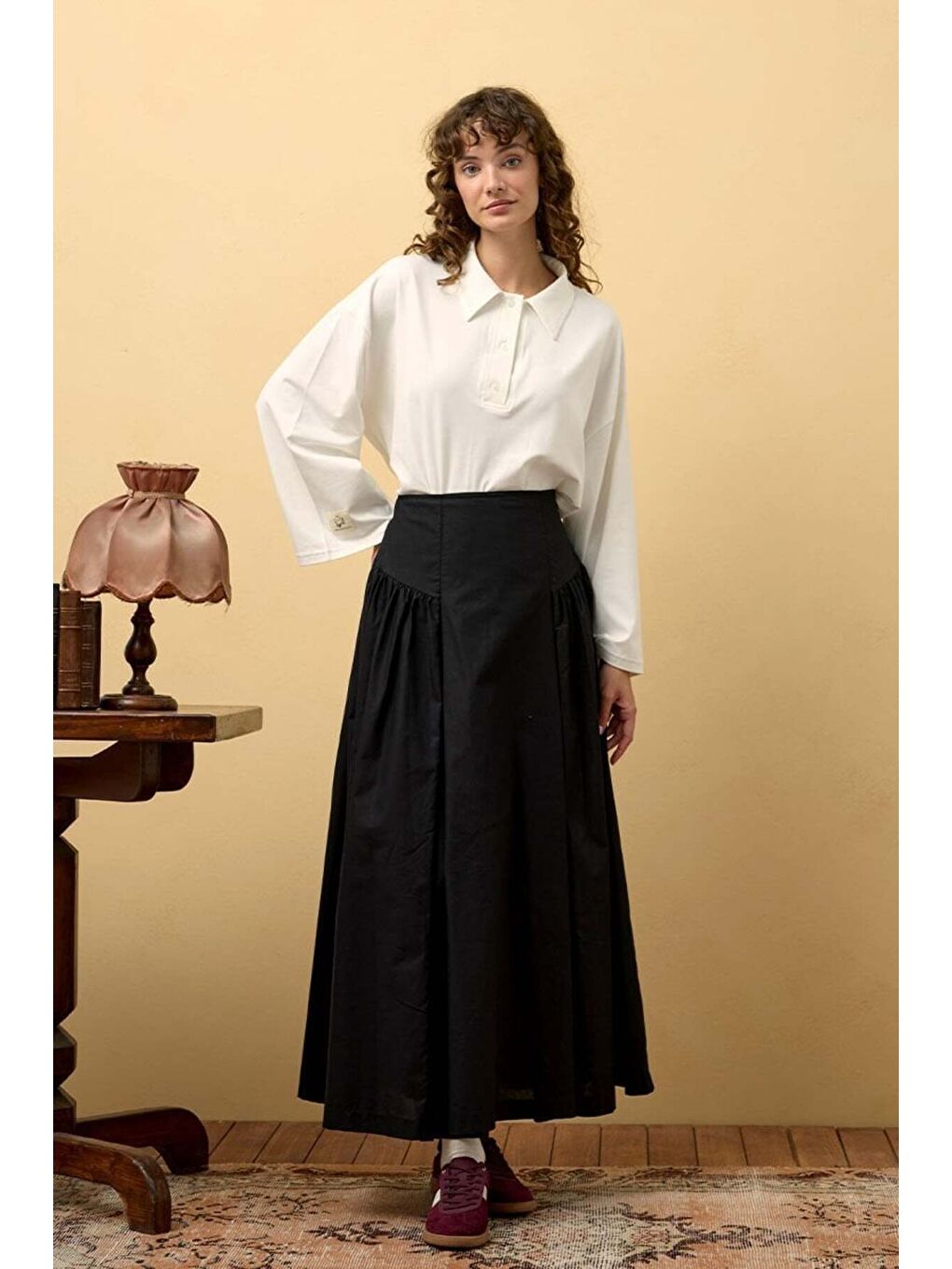 Ekru Süprem Yakalı Body