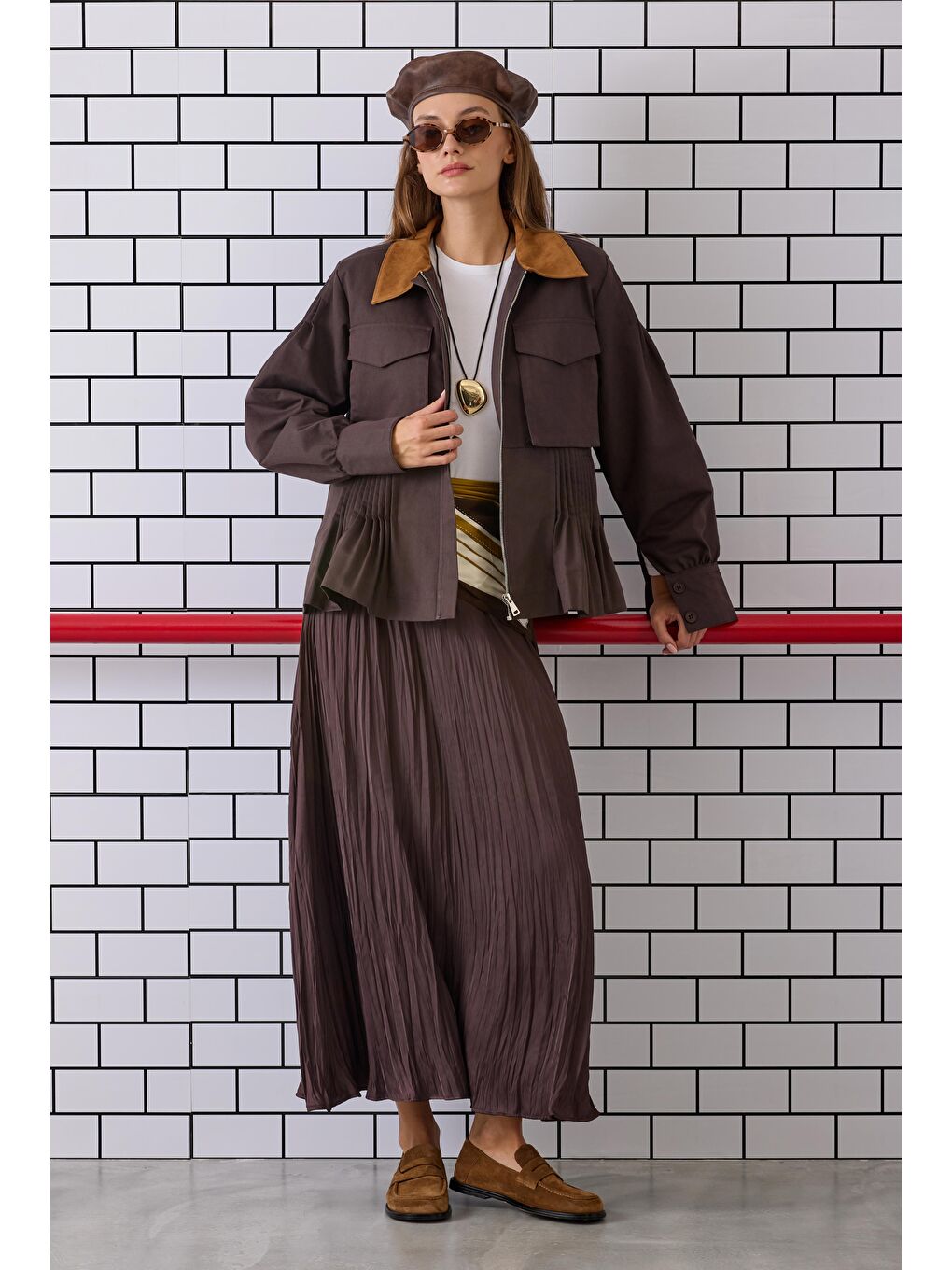 Kahverengi Nervürlü Kanvas Ceket Acı Kahve-3