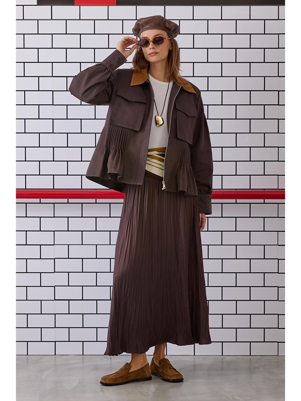 Kahverengi Nervürlü Kanvas Ceket Acı Kahve-4