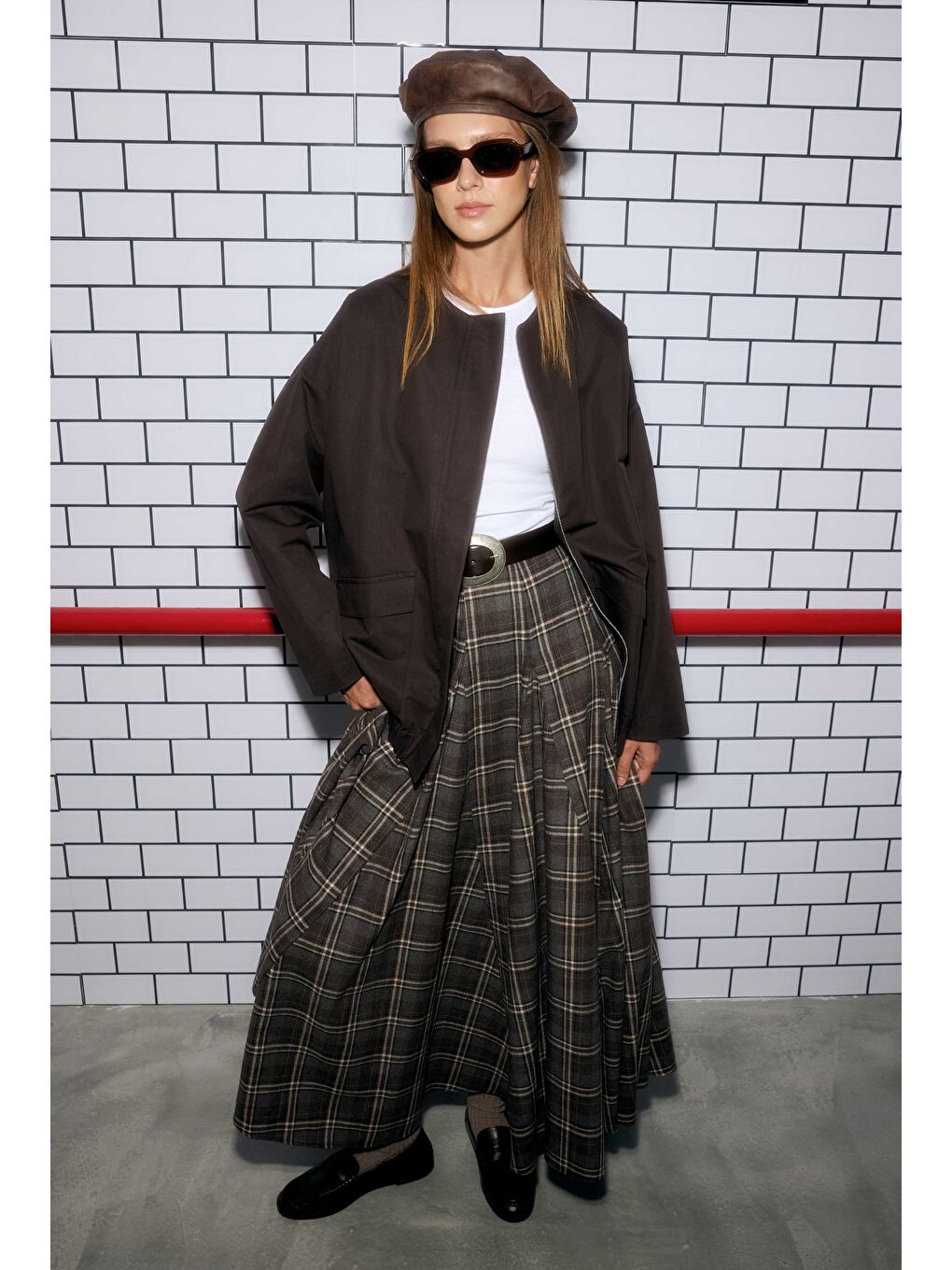 Kahverengi Kanvas Bomber Ceket Kahve